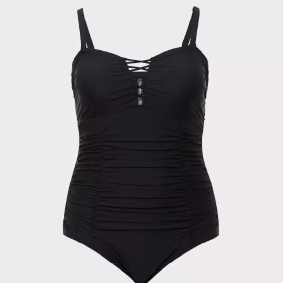 725-34 Torrid Black One-Piece Swimsuit Bathing Suit Size 3X 22/24 - Picture 9 of 12